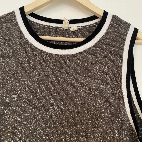 Moth by Anthropologie Valeria Shine Tank Top Metallic Size XL - Picture 4 of 8